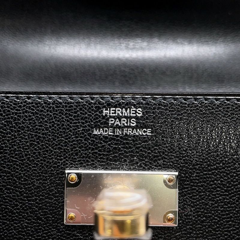 エルメス ケリーウォレット ロング トゥーゴー ブラック/エレクトラム金具 シェブルシャムキラ W刻印 財布 黒