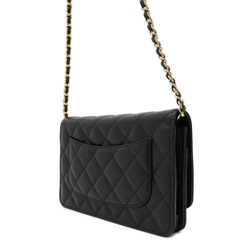 シャネル チェーンウォレット クラシック マトラッセ ココマーク キャビアスキン AP0250 CHANEL 財布 黒