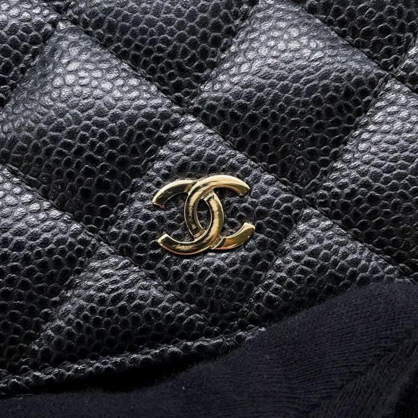 シャネル チェーンウォレット クラシック マトラッセ ココマーク キャビアスキン AP0250 CHANEL 財布 黒