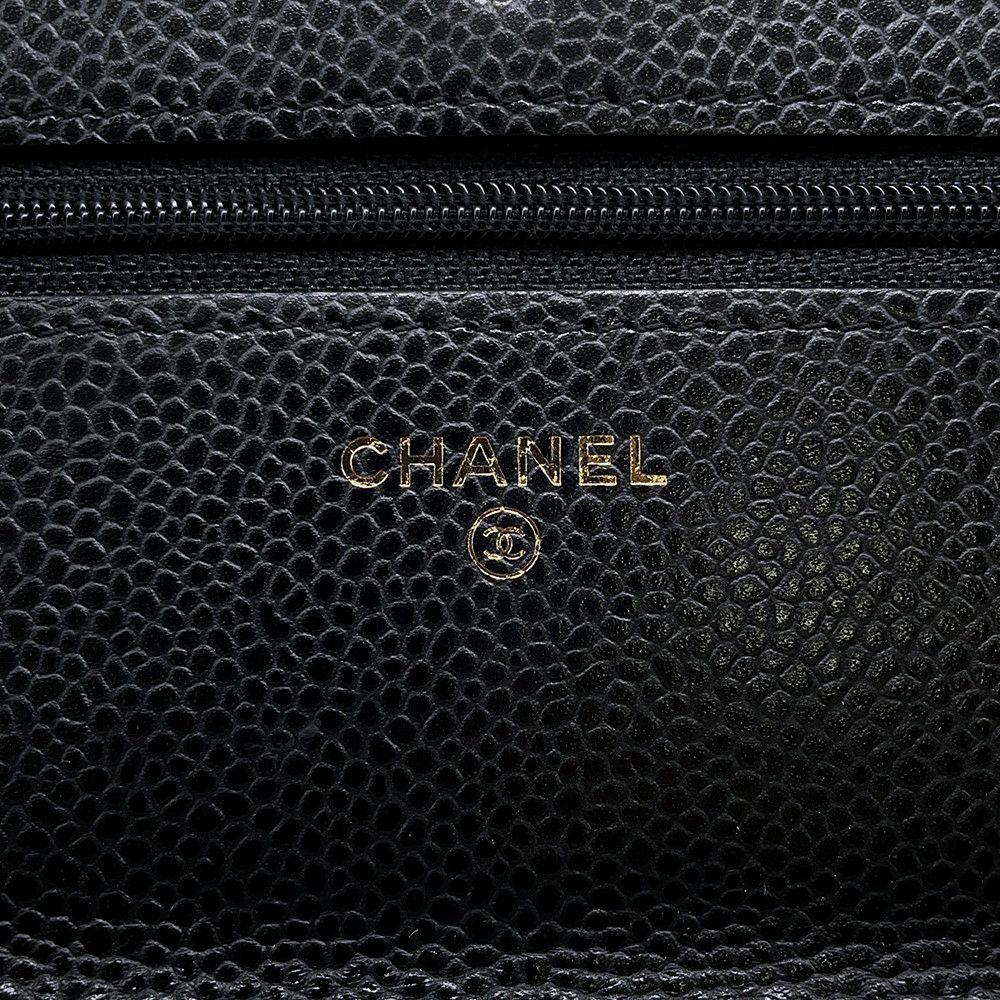 シャネル チェーンウォレット クラシック マトラッセ ココマーク キャビアスキン AP0250 CHANEL 財布 黒