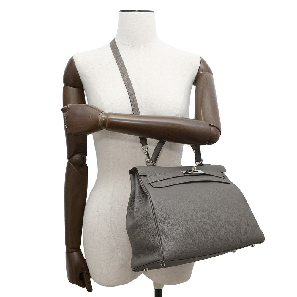 エルメス ハンドバッグ ケリー32 内縫い エタン/シルバー金具 トリヨンクレマンス A刻印 2wayショルダー