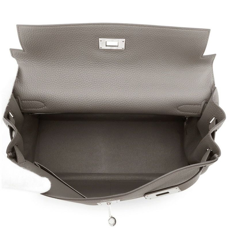 エルメス ハンドバッグ ケリー32 内縫い エタン/シルバー金具 トリヨンクレマンス A刻印 2wayショルダー