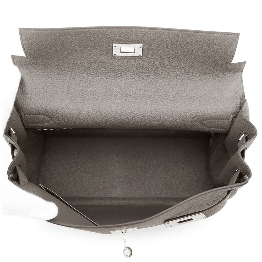 エルメス ハンドバッグ ケリー32 内縫い エタン/シルバー金具 トリヨンクレマンス A刻印 2wayショルダー