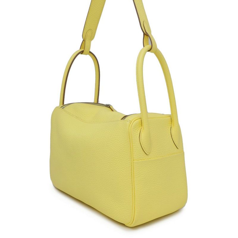 エルメス ハンドバッグ リンディ26 ライム/シルバー金具 トリヨンクレマンス B刻印 2wayショルダー