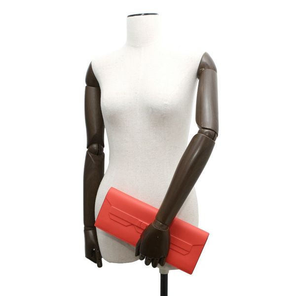 エルメス クラッチバッグ バーキン シャドウ  ルージュピヴォワンヌ スイフト W刻印 HERMES バッグ