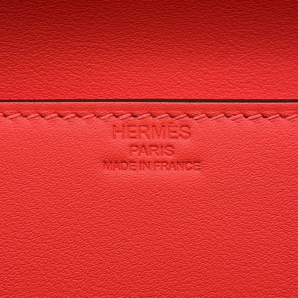 エルメス クラッチバッグ バーキン シャドウ  ルージュピヴォワンヌ スイフト W刻印 HERMES バッグ