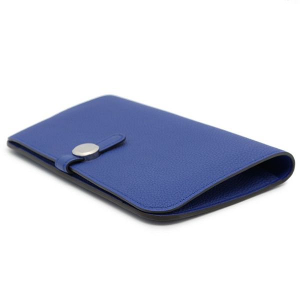 エルメス 長財布 ドゴンGM ブルーエレクトリック/シルバー金具 トゴ T刻印 HERMES 財布