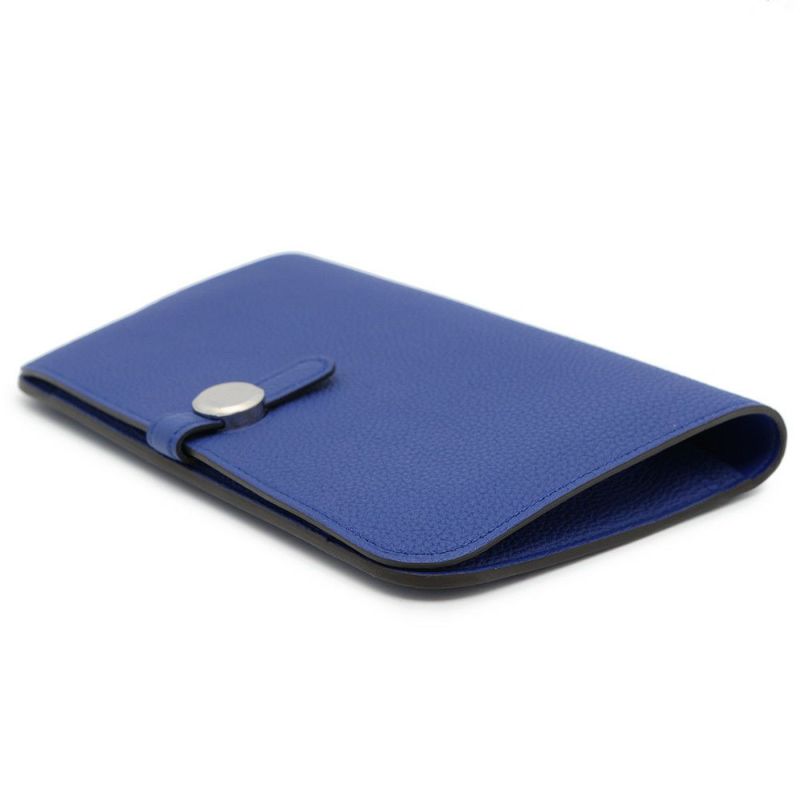 エルメス 長財布 ドゴンGM ブルーエレクトリック/シルバー金具 トゴ T刻印 HERMES 財布