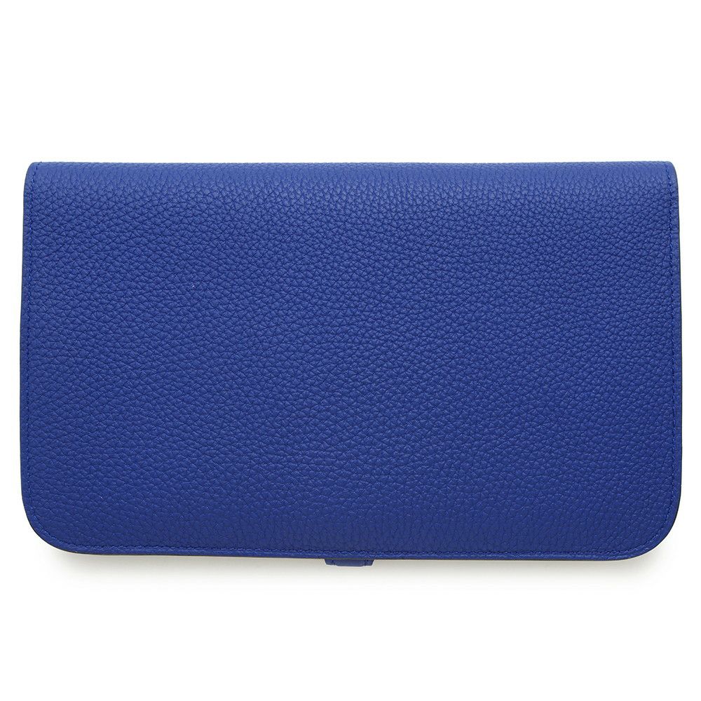エルメス 長財布 ドゴンGM ブルーエレクトリック/シルバー金具 トゴ T刻印 HERMES 財布