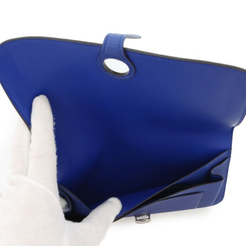 エルメス 長財布 ドゴンGM ブルーエレクトリック/シルバー金具 トゴ T刻印 HERMES 財布