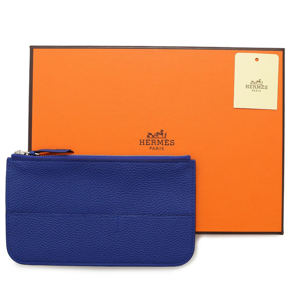 エルメス 長財布 ドゴンGM ブルーエレクトリック/シルバー金具 トゴ T刻印 HERMES 財布