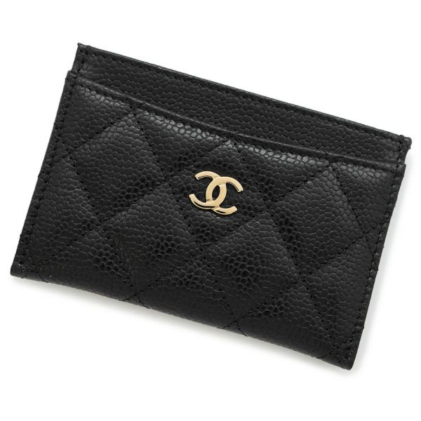 シャネル カードケース クラシック マトラッセ ココマーク キャビアスキン AP0213 CHANEL 定期入れ 名刺入れ パスケース 黒