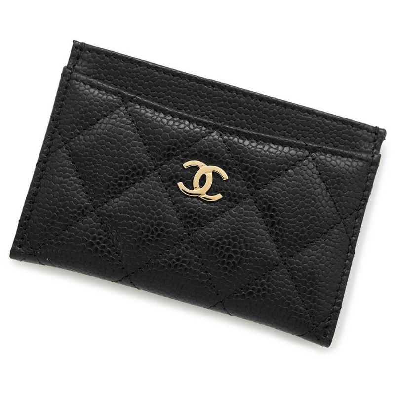 シャネル カードケース クラシック マトラッセ ココマーク キャビアスキン AP0213 CHANEL 定期入れ 名刺入れ パスケース 黒