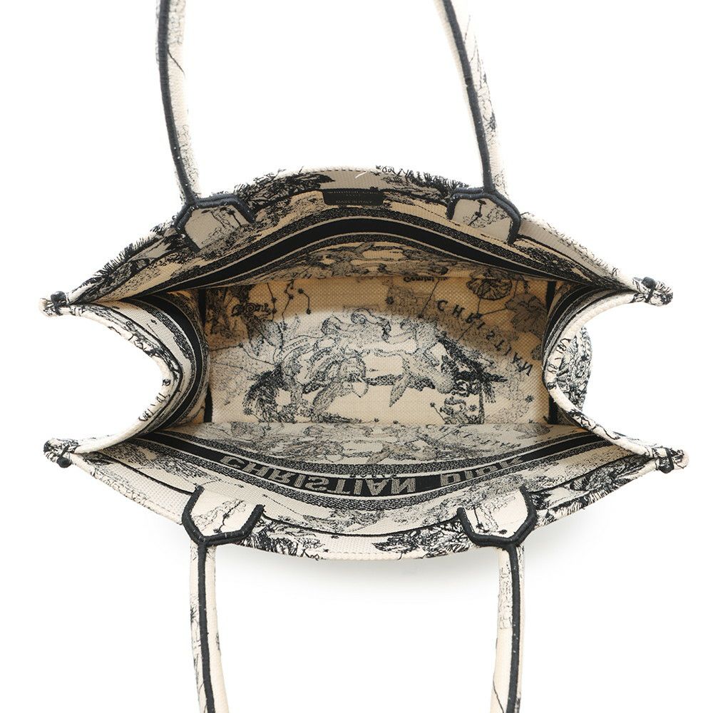 クリスチャン・ディオール トートバッグ ブックトート ゾディアック エンブロイダリー ミディアム M1296ZRHZ 白 黒