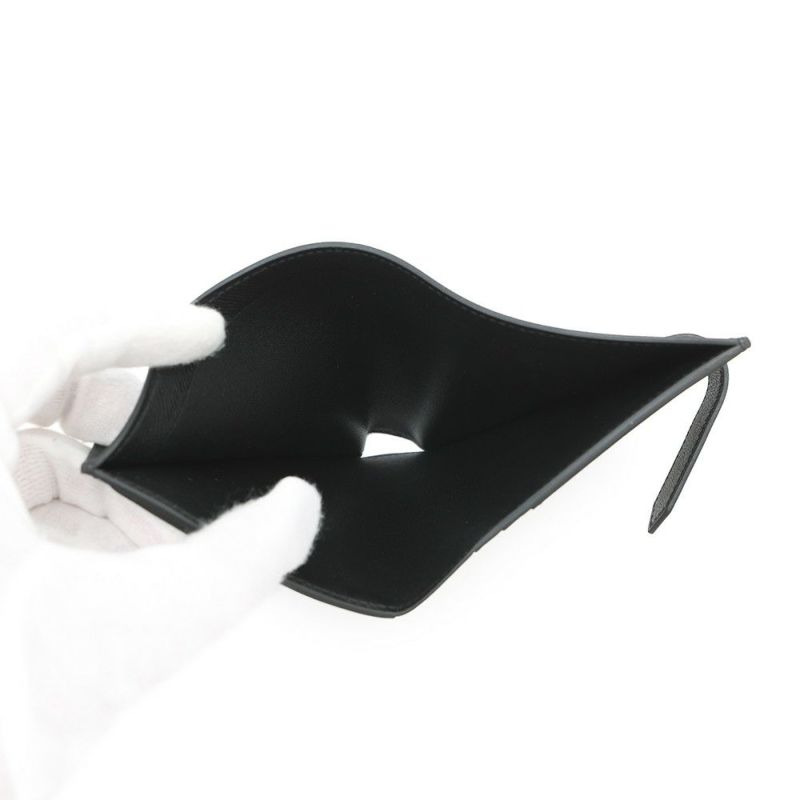 エルメス 二つ折り財布 ベアンコンパクト ブラック/ブラック金具 ヴォーマダム K刻印 黒