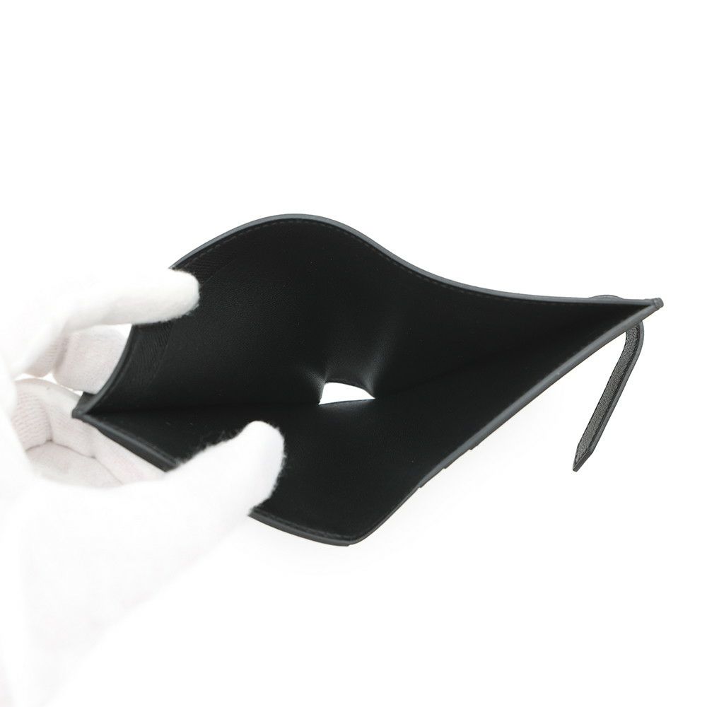 エルメス 二つ折り財布 ベアンコンパクト ブラック/ブラック金具 ヴォーマダム K刻印 黒