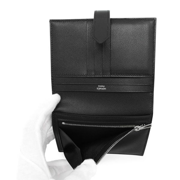 y.a！エルメス✨ベアン✨クラシック✨ブラック✨二つ折り　長財布 Bearn エルメス 長財布 ベアン クラシック リザード ブラック
