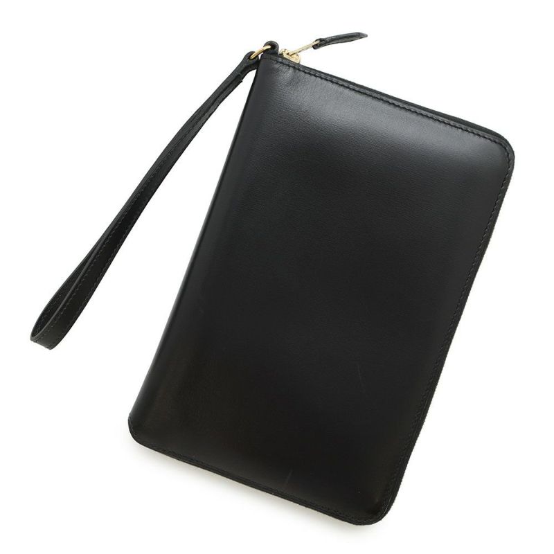 エルメス トラベルケース チャーリー ブラック/ゴールド金具 ボックスカーフ □C刻印 黒