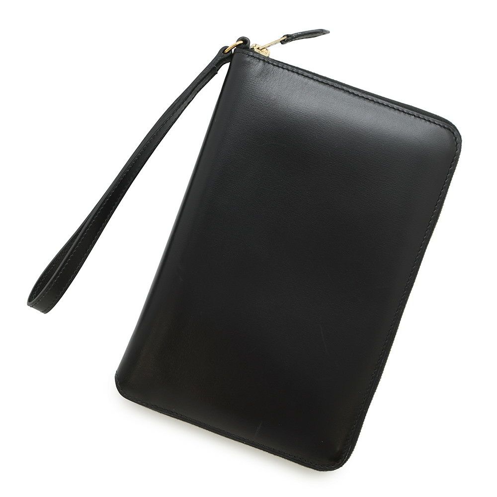 エルメス トラベルケース チャーリー ブラック/ゴールド金具 ボックスカーフ □C刻印 黒