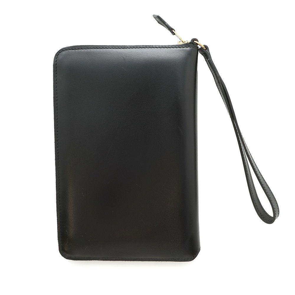 エルメス トラベルケース チャーリー ブラック/ゴールド金具 ボックスカーフ □C刻印 黒