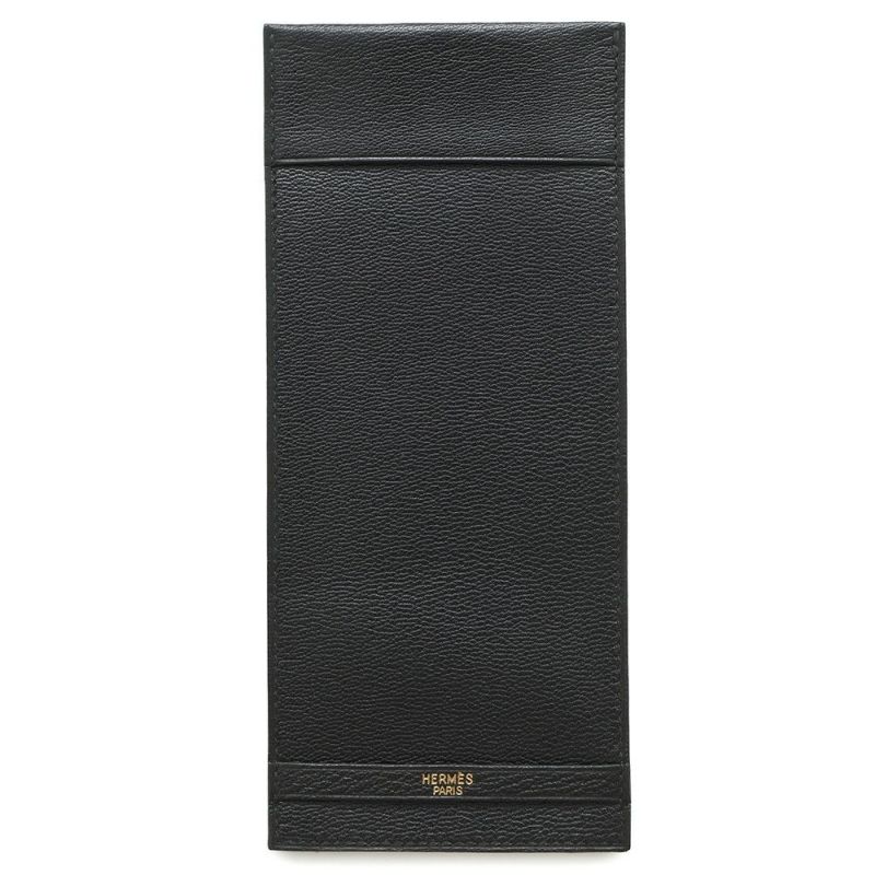 エルメス トラベルケース チャーリー ブラック/ゴールド金具 ボックスカーフ □C刻印 黒