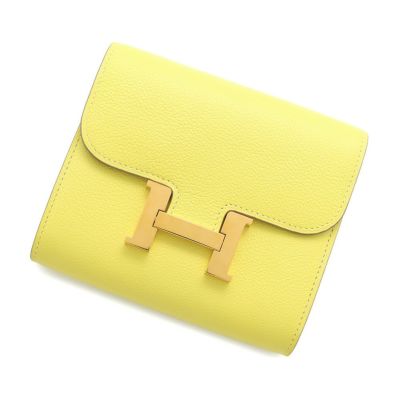 エルメス 財布 コンスタンス コンパクト ライム/ゴールド金具