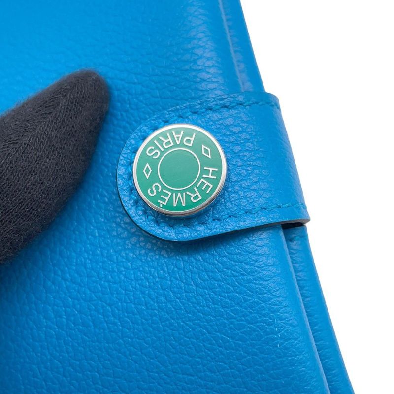 エルメス カードケース RMS ヴェルソ ブルーザンジバル/ヴェールヴェルティゴ/シルバー金具 エバーカラー W刻印