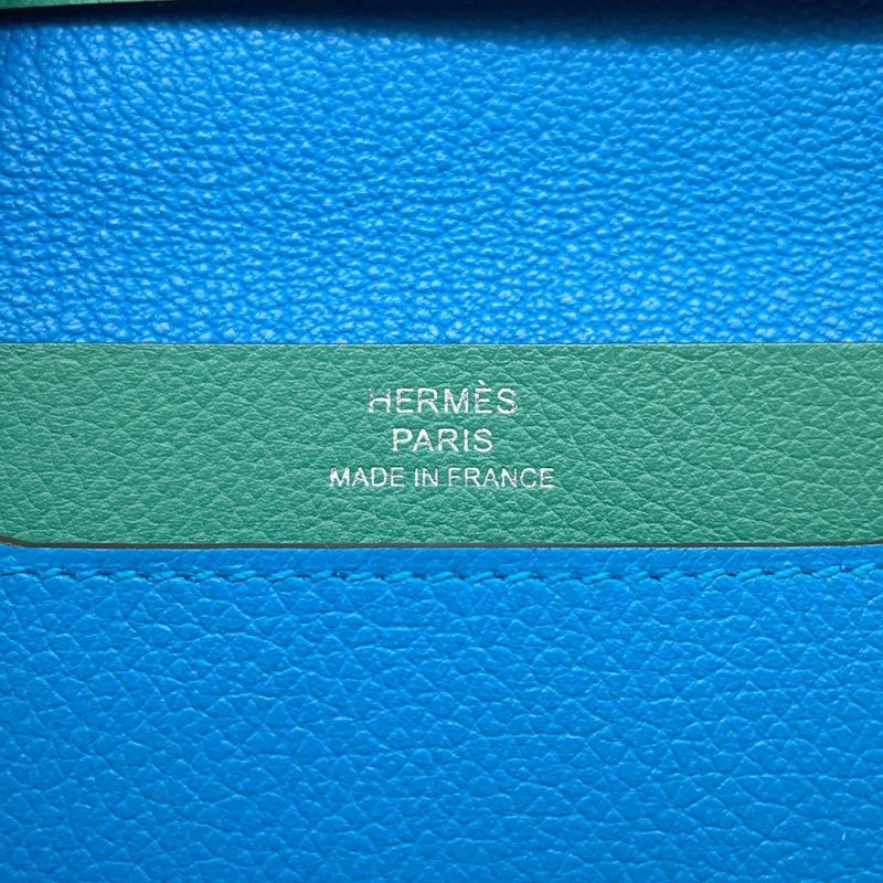 エルメス カードケース RMS ヴェルソ ブルーザンジバル/ヴェールヴェルティゴ/シルバー金具 エバーカラー W刻印