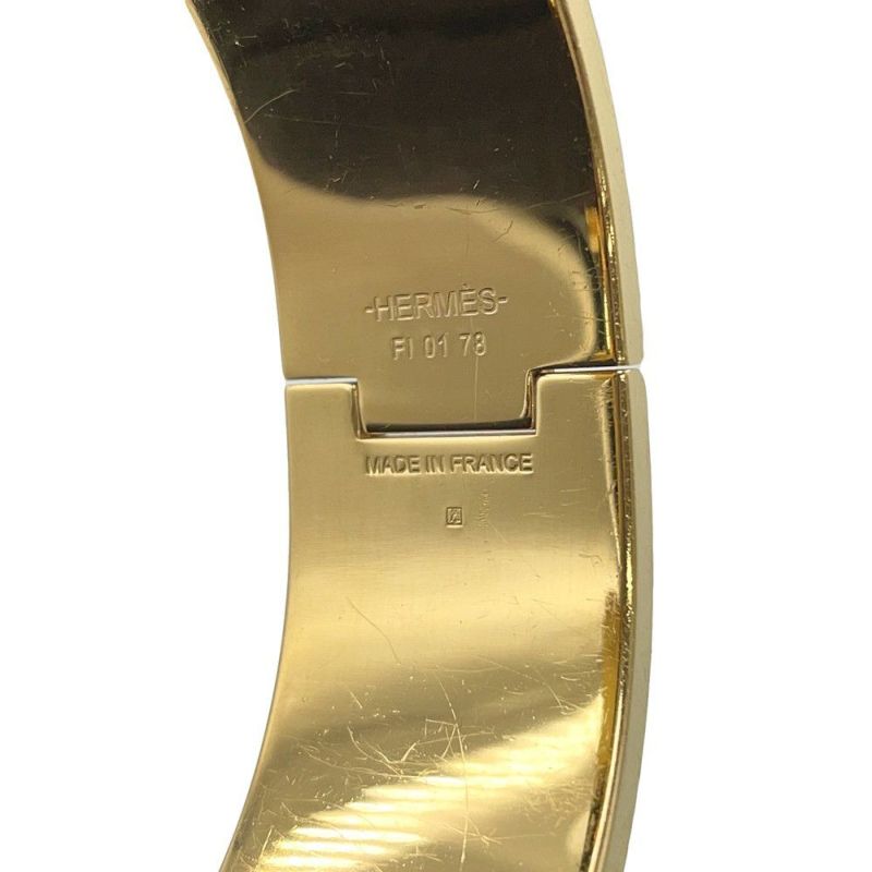 エルメス ブレスレット クリッククラックH GM ホワイト/ゴールド金具 HERMES アクセサリー 白