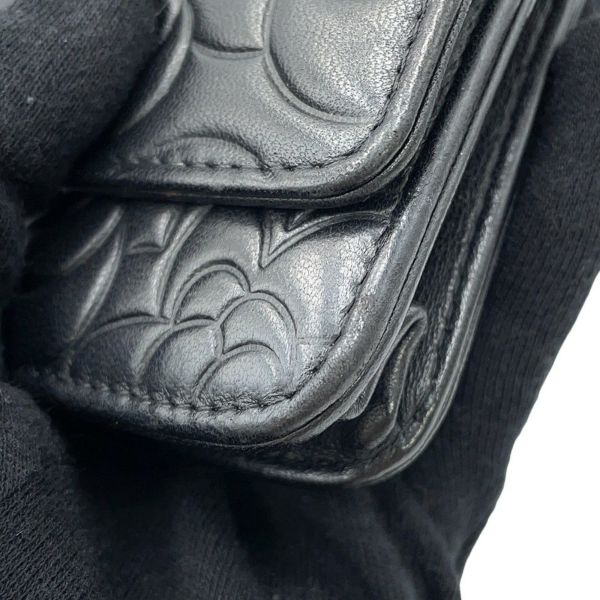 シャネル チェーンウォレット カメリア ココマーク ラムスキン A47421 CHANEL 財布 黒