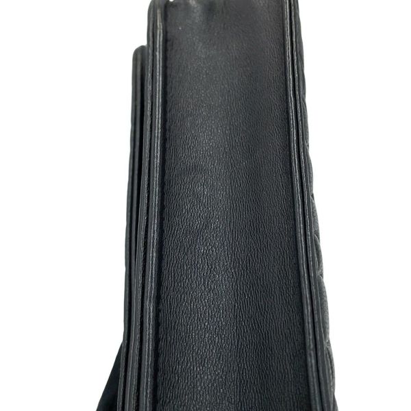 シャネル チェーンウォレット カメリア ココマーク ラムスキン A47421 CHANEL 財布 黒