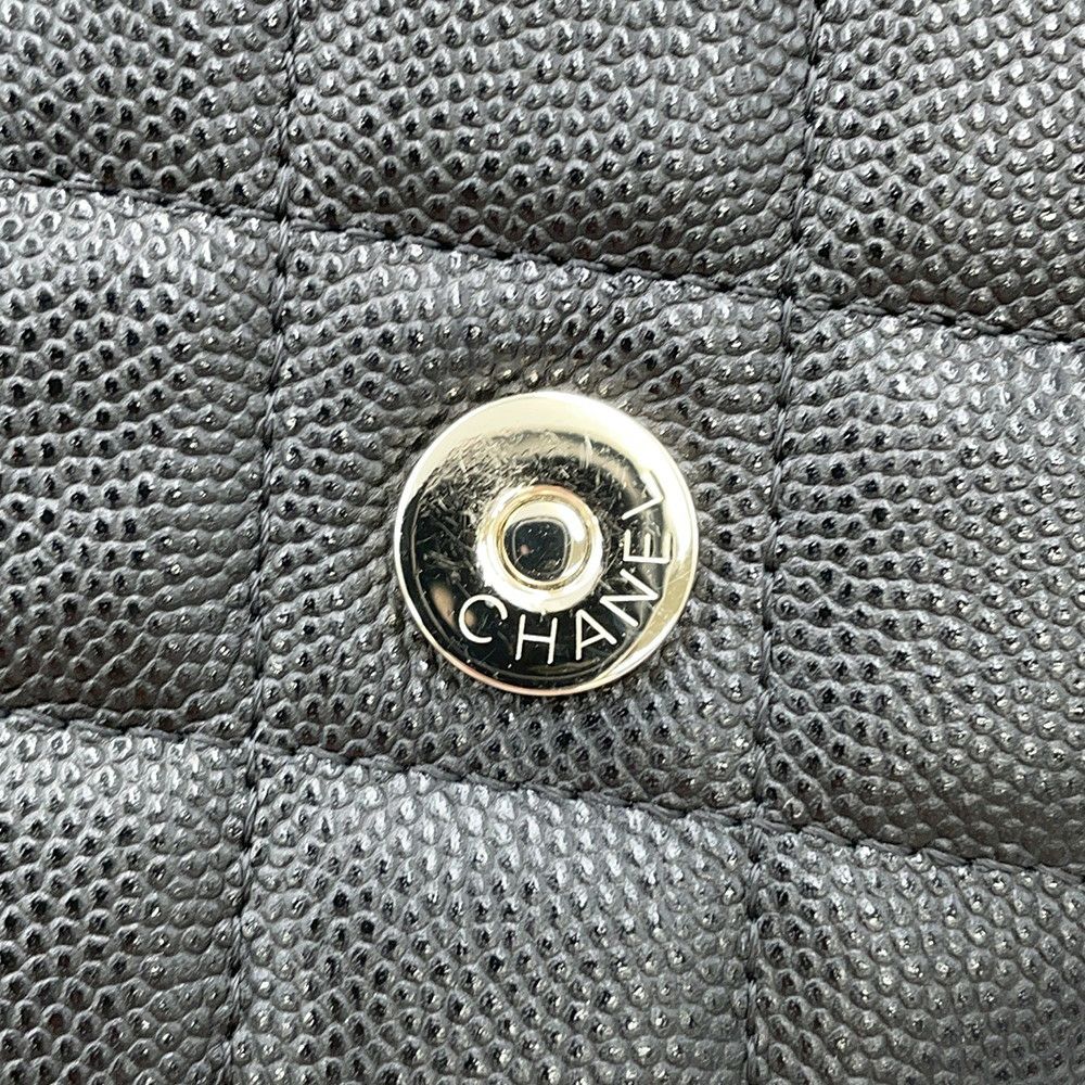 シャネル チェーンウォレット マトラッセ ココマーク キャビアスキン AP3516 CHANEL 財布 黒