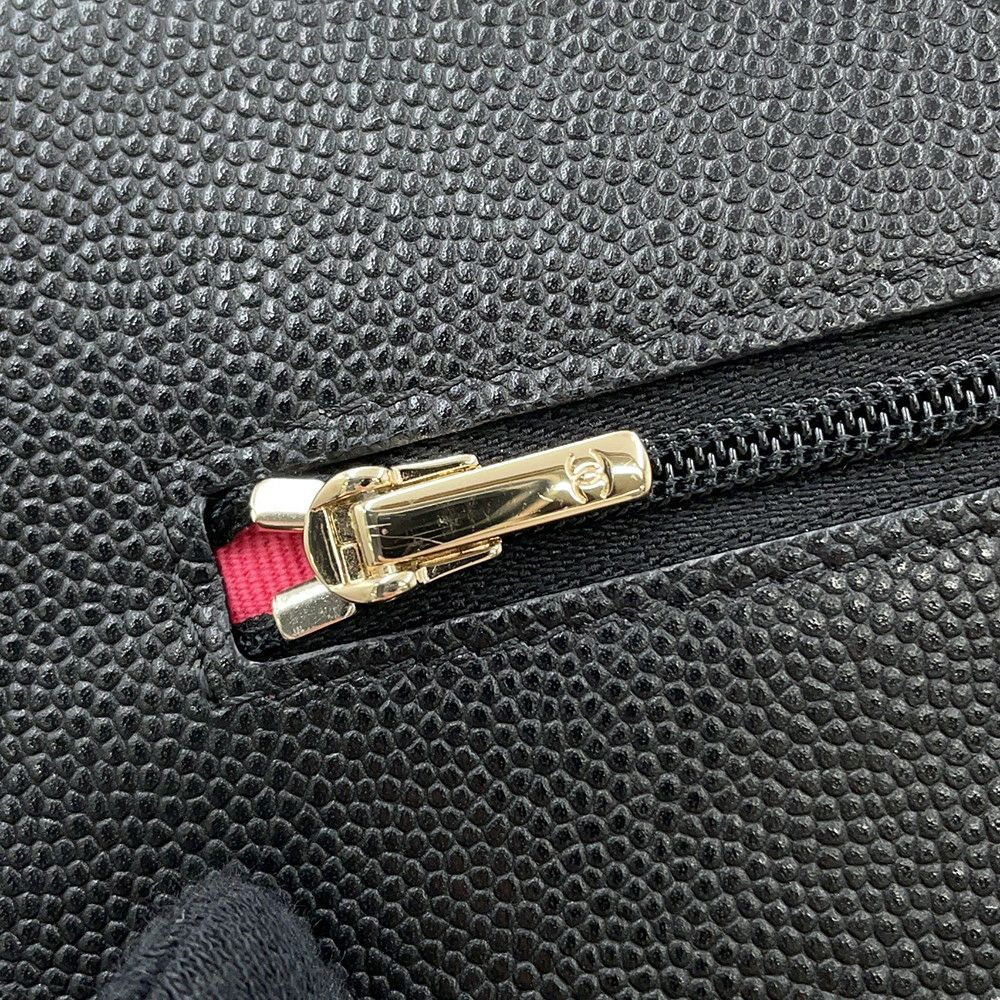 シャネル チェーンウォレット マトラッセ ココマーク キャビアスキン AP3516 CHANEL 財布 黒