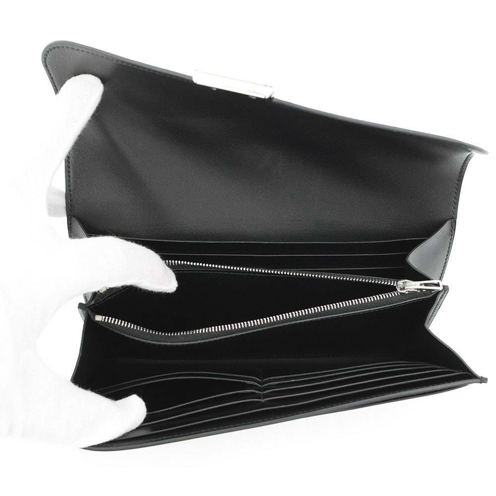 エルメス 長財布 コンスタンス トゥーゴー ロング ブラック/シルバー金具 ボックスカーフ O刻印 財布 黒