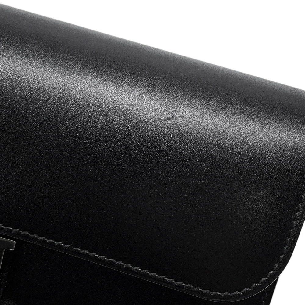 エルメス 長財布 コンスタンス トゥーゴー ロング ブラック/シルバー金具 ボックスカーフ O刻印 財布 黒