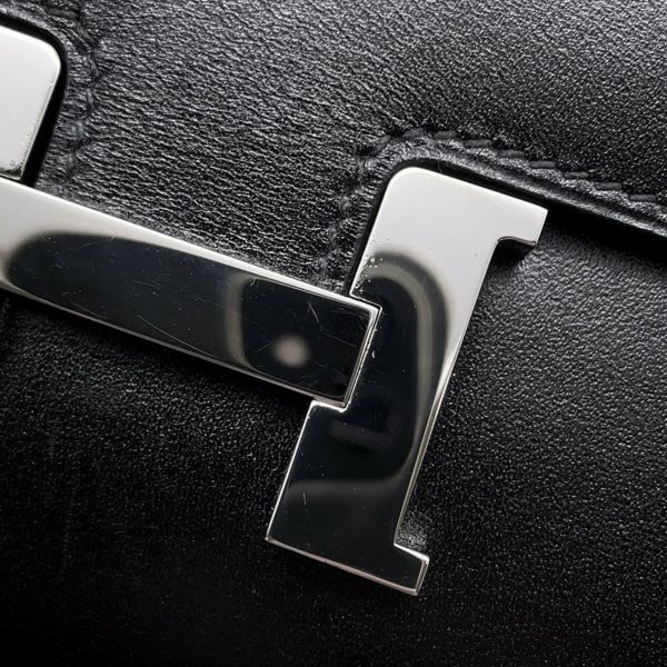 エルメス 長財布 コンスタンス トゥーゴー ロング ブラック/シルバー金具 ボックスカーフ O刻印 財布 黒