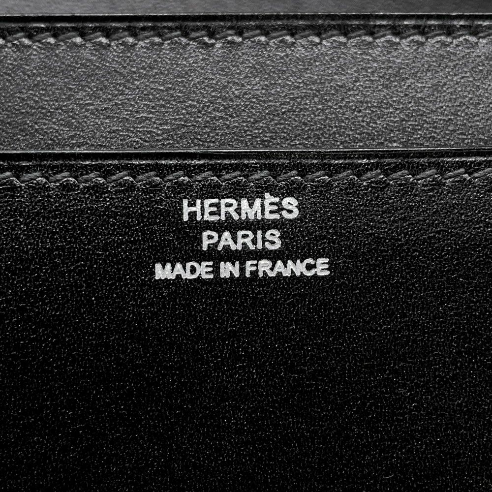 エルメス 長財布 コンスタンス トゥーゴー ロング ブラック/シルバー金具 ボックスカーフ O刻印 財布 黒