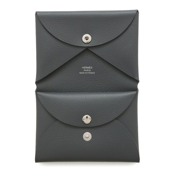 エルメス コインケース カルヴィ デュオ アルドワーズ/シルバー金具 エバーカラー W刻印 財布