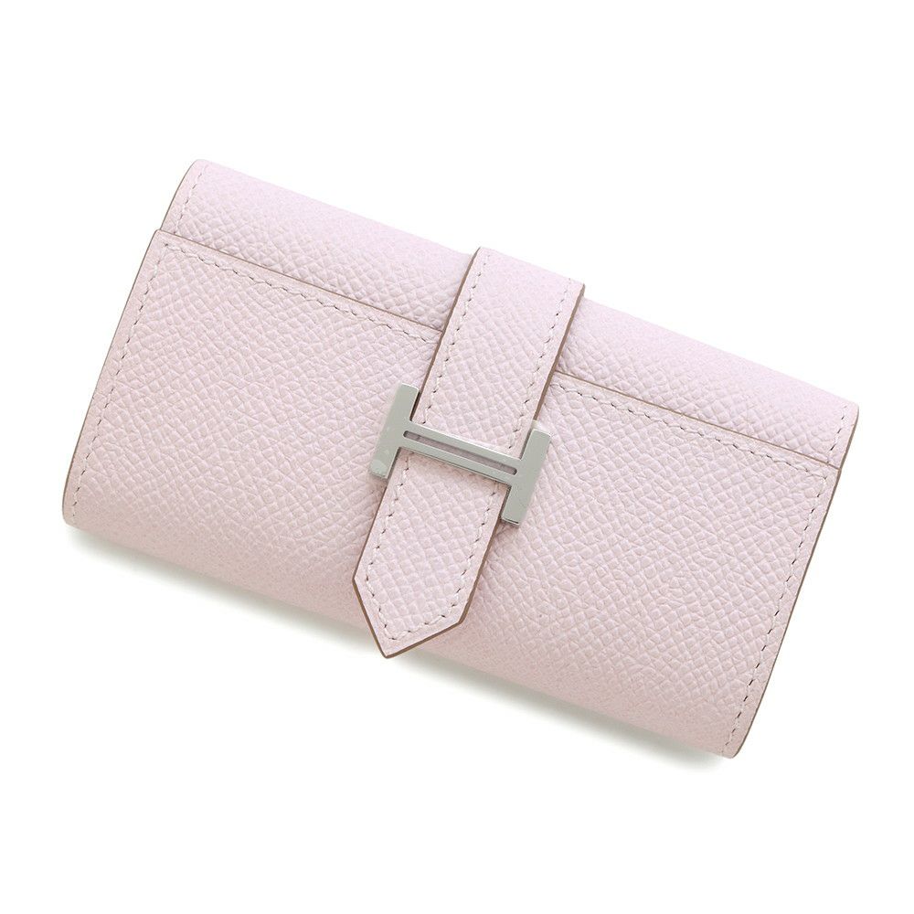 エルメス 4連キーケース ベアン モーヴペール/シルバー金具 エプソン W刻印 HERMES