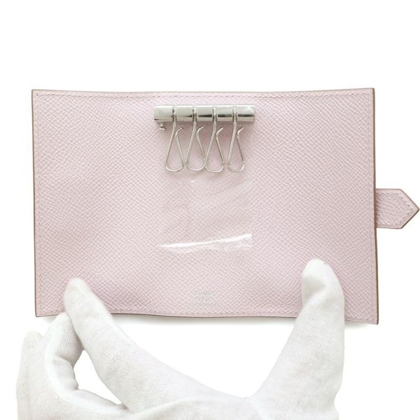 エルメス 4連キーケース ベアン モーヴペール/シルバー金具 エプソン W刻印 HERMES