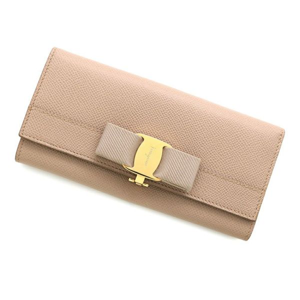 サルバトーレ・フェラガモ 長財布 ヴァラリボン レザー