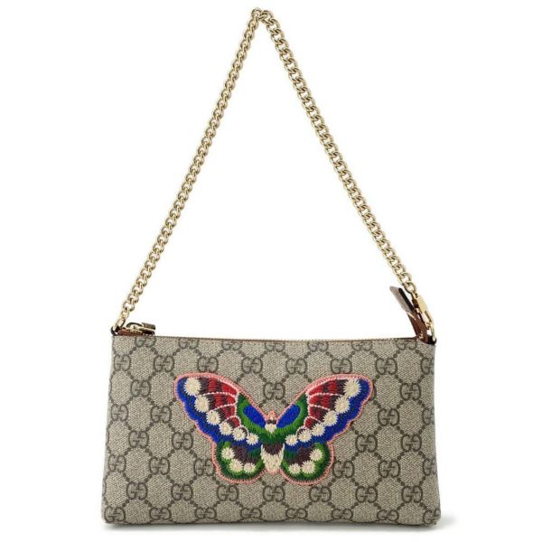 グッチ ハンドバッグ GGスプリーム ホリデーコレクション バタフライ チェーンポーチ PVC 456866 GUCCI 蝶