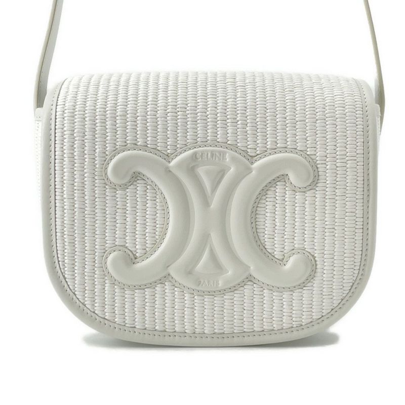 セリーヌ ショルダーバッグ トリオンフ ラフィア 198262EBL.01WW CELINE カゴバッグ 白