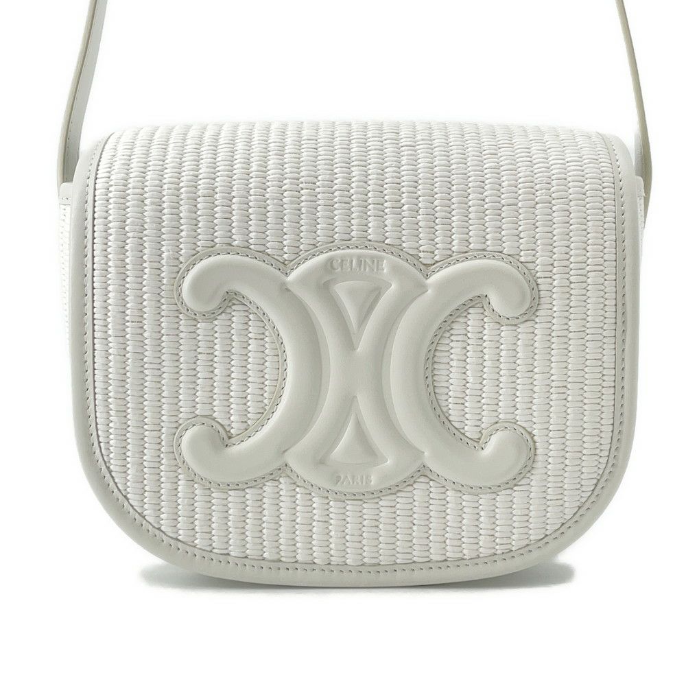 セリーヌ ショルダーバッグ トリオンフ ラフィア 198262EBL.01WW CELINE カゴバッグ 白