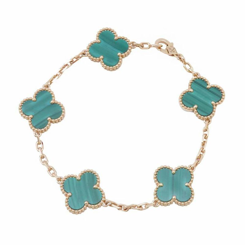 ヴァンクリーフ＆アーペル ブレスレット ヴィンテージ アルハンブラ ブレスレット 5モチーフ マラカイト VCARL80900