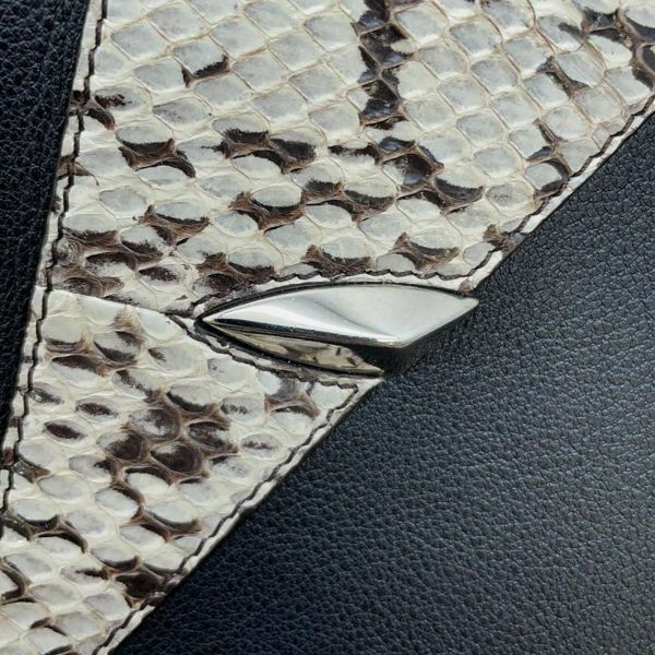 フェンディ クラッチバッグ バグズ モンスター レザー パイソン 8M0370 FENDI バッグ 黒