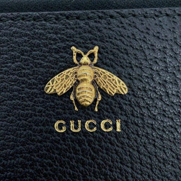 グッチ クラッチバッグ アニマリエ レザー 523684 GUCCI バッグ ビー 黒