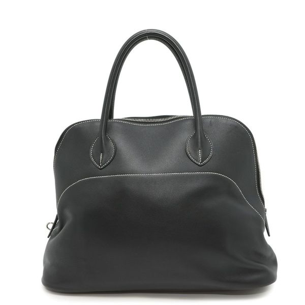 エルメス ハンドバッグ ボリード リラックス35 ブラック/シルバー金具 ヴォーシッキム □O刻印 HERMES 黒