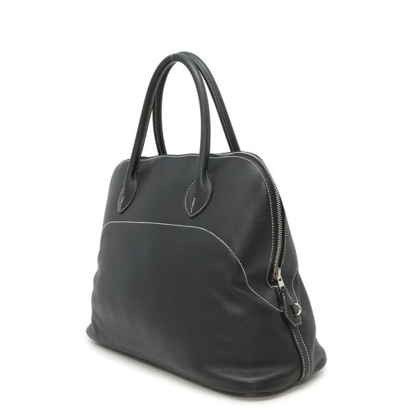 エルメス ハンドバッグ ボリード リラックス35 ブラック/シルバー金具 ヴォーシッキム □O刻印 HERMES 黒