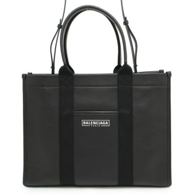 【美品】BALENCIAGA ロゴレザートートバッグ BALENCIAGA】バレンシアガ『ロゴ ショッパー レザー トート
